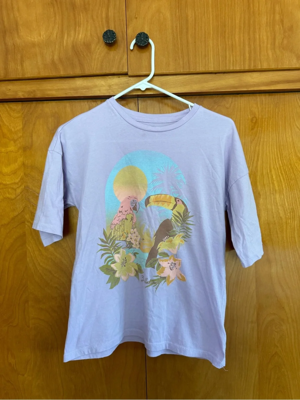 Billabong Lilac Tropical Toucan Graphic Tee for Kids